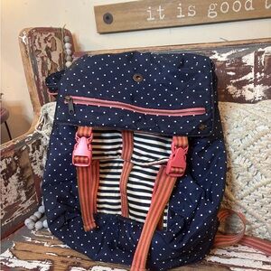 Matilda Jane Polka Dot Navy Backpack with Pink Accents